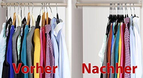 PEARL Raumspar-Kleiderbügel, extra schmal, 10er-Set - 7