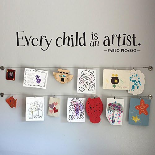 Bleacock Kid Wall Sticker Masterpieces Vinyl DIY Wall Decor for Children’s art display Every Child Is An Artist Wall Decal Quote