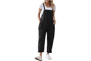 NaLatia Damen Latzhose Sommer Oversize Trägerhose Beiläufig Loose Bib Pants Overall Baggy Jumpsuit Strampler Sommerhose mit Träger