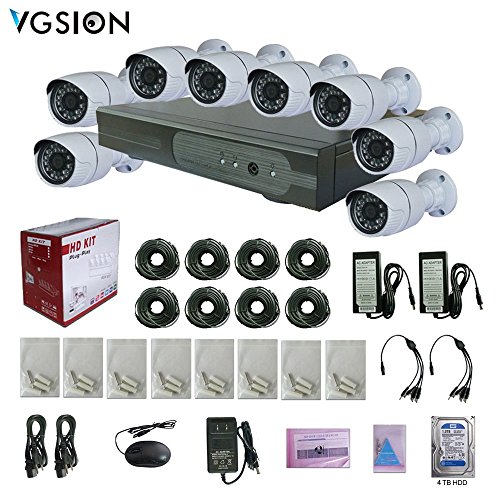 Preisvergleich Produktbild vgsion 8 Kamera Sicherheit System Kit mit Power Adapter Kabel 4 TB Festplatte Kameras und Video-Blockflöten