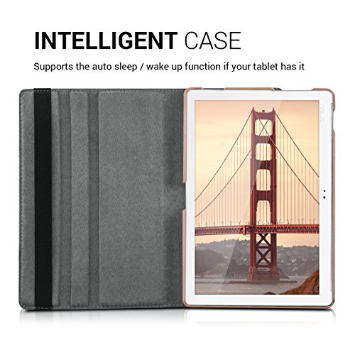 kwmobile Hülle für Asus ZenPad 10 (Z300C/Z300CL/Z300CG/Z300M/Z300CNL) – 360° Standfunktion Case Tablet Schutzhülle Kunstleder – Smart Cover Tabletcase Rosegold - 3