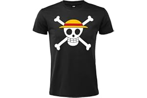 Sabor srl T-shirt One Piece Chapeau de Paille Logo Crâne Officiel. Manches Courtes. 100% Coton. Unisexe. Disponible en différentes couleurs. Tailles adulte garçon.