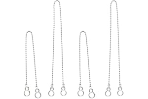 LbsAMP 4 Pcs Bath Plug and Chain Universal (45mm and 30mm | Ø 3mm) Long Bath Chain Bathroom Sink Plugs with Chain Made of Stainless Steel for Kitchen Bath Basin Accessories