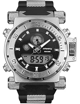 INFANTRY in-050-s-r–Taschenuhr, Armband Silikon Farbe schwarz