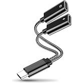 Ownkim 2 in 1 Dual USB C Adapter, Charger &amp; Audio Headphones