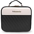 Moxedo 2 in 1 Portable Make-up Bag with Built-in LED Lighting Mirror 3 Color Brightness Make-up Organizer with Adjustable Divider Storage Cosmetic Bag (Black)