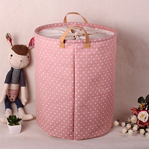 YINGMO 14×14×18 Zoll Baumwoll-Leinen gemischte klassische bequeme zusammenklappbare Korb Aufbewahrungsbox mit Kartenfach - 3