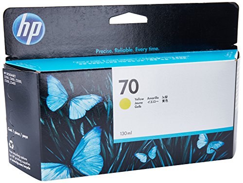 HP 70 Cartouche d'encre d'origine Vivera Jaune 130 ml