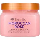 Tree Hut Moroccan Rose Shea Sugar Scrub, Exfoliating, Hydrating &amp; Moisturizing Body Scrub with Shea Butter &amp; Nourishing Essen