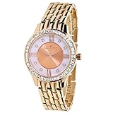 Ivens & Söhne Damen-Armbanduhr Quarz Kristall-Lünette rosé vergoldet