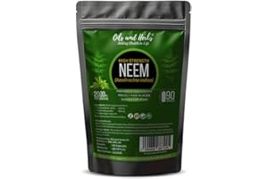 OILS AND HERBS ADDING HEALTH TO LIFE High Strength Neem Leaf Capsules -6000MG- 90 Caps- No Fillers or Binders - 100% Natural and Gluten Free Vegan Made in UK Prepared by Phd Scientist