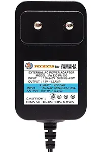 12V Power Adapter Charger Compatible with Yamaha Keyboard EZ-220 NP12 NP32 NP-32 P45 P125 P-125 PSR-175 PSR-E363 E373 E463 F51 YPT260, PA-3B PA-3C PA-130B PA-150B