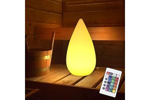 ‎ACMHNC ACMHNC Kabellos Sauna Lampe Akku Tischlampe Dimmbar Mit Fernbedienung, LED Outdoor Tischleuchte Wiederaufladbare, Weiß Nachttischlampe 16 RGB IP54 Outdoor Lampe Für Restaurant Bar Garten