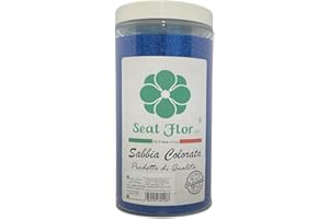 SEAT FLOR Arena colorida, arena para decoración, arena para wedding, arena med. 0,3/0,7 mm. en bote de 750 g (azul marino)