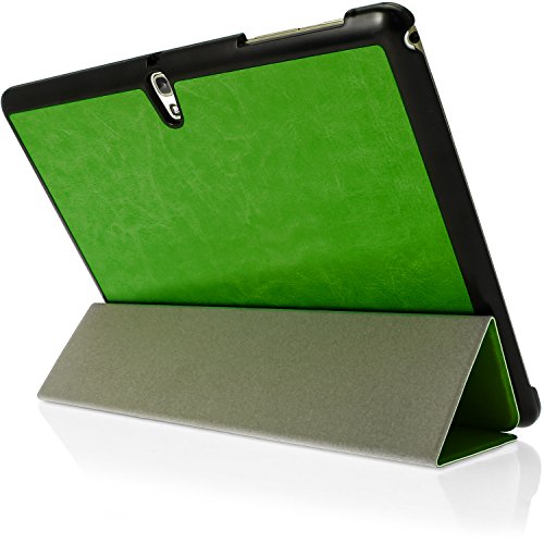 igadgitz Grün PU Ledertasche Hülle Smart Cover für Samsung Galaxy Tab S 10.5″ SM-T800 mit Multi-Winkel Betrachtungs + Auto Sleep/Wake + Displayschutzfolie - 5