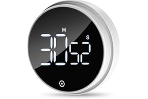 Ankilo Cyfrowy minutnik kuchenny, magnetyczny, zegar do jajek, budzik krótkotrwały, wizualny timer, głośny alarm, odliczanie czasu do gotowania, pieczenia, sportu, nauki, biały