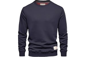 BLU APPAREL Mens Jumper Premium Branded Crew Neck Cotton Sweater Pullover Sweatshirt Jumpers for Men UK Black Navy Charcoal S M L XL 2XL