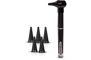 Grillix Otoscopio Semplice, Mini Otoscopio, Otoscopio per Orecchie Bambini, Portatile con 5 Testine di Ricambio, Escluse le batterie, Adatto a tutte le età