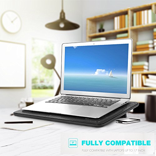 Wind Laptop K  hler  EletecPro Cooling Pad 5 L  fter mit roten LEDs 2 USB Ports F  r 12-17 Zoll Computer - Gamer Gaming Notebookst  nder Einstellbare 