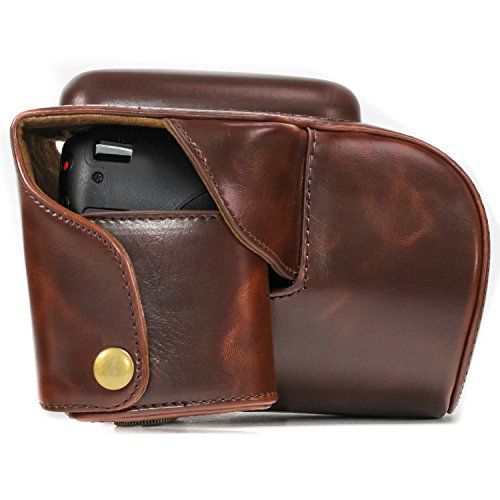 MegaGear Etui souple en cuir pour  Housse pour Canon PowerShot SX50 HS  Brun Fonc   