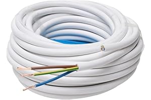 Kopp 151810842 Câble gainé H05VV5-F 3 G 1.50 mm² Blanc 10 m