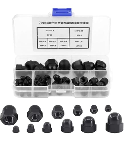 3/8-16" Black Acorn Cap Nuts, Acorn Nut Stainless Steel 18-8(304