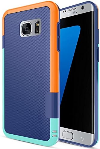 HanLuckyStars Galaxy S7 Edge Case, Hybrid Dual Layer Shockproof Case [Extra Front Raised Lip] Soft TPU & Hard PC Bumper Protective Case Cover for Samsung Galaxy S7 G9350 [Blue]
