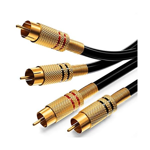 deleyCON 0,5m Cable de Audio RCA 2X Enchufe RCA en 2X Enchufe RCA Cable de Audio de Alta Fidelidad Tapones RCA Chapados…