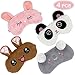 Produktbild VAMEI 4Stk Schlafmaske Kinder Schlafbrille Augenmaske Schlafmaske Mädchen Pyjamaparty Augenbinde Plüsch Augenabdeckung Schlafen Weich für Kinder Damen Mädchen (Cartoon)
