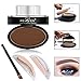 ROPALIA Quick Eyebrow Stamp Seal With Eyebrow Stencils Brush Powder Eyebrow Kit Dark Brown