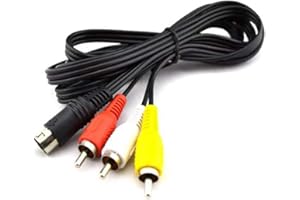 WICAREYO Câble audio vidéo AV 1,8 m, 6 broches pour Genesis Mega Drive 2 et 3