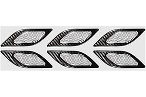 6 Piezas Pegatinas Reflectantes Universales, MoreChioce Calcomanías Reflectantes de Visibilidad Pegatina Cinta de Advertencia Reflectante para Coche,Motocicleta,Negro Exterior + Blanco Reflectante