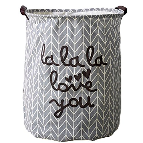 LAAT Falten Wäschehammer Eimer Badezimmer zylindrische Leinwand Aufbewahrungsbox mit Totes Baumwollgewebe mit wasserdichtem PE-Beschichten Futter öffnen Fässer 40*50CM