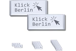 Klick Berlin Namensschild Magnetisch 2 Stück | starker Magnet, hält gut auf Bekleidung | professionelle Qualität | Einfach Namen einfügen und anstecken (2)