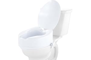 VEVOR Rialzo WC Universale Alto 150 mm, Sedile WC Rialzato Carico 136 kg, Realizzato in PP Resistente, Blocco con Asta a Vite, per Anziani, Disabili, Pazienti, Incinte, Accessori per Bagno