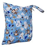 Wiederverwendbar Waschbar Windel Beutel Baby Tuch Wasserdicht Wickeltasche mit zwei Reißverschluss - 9