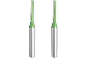 Aopin Router Bit 4mm Cutting Dia 6mm Shank Dia Single Flute Straight Bit Carbide for Woodworking Milling Cutter Tool, Green, Silver, 2Pcs