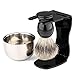 VERY100 Badger Bristle Shaving Brush + Arcylic Brush Holder + Bowl + Shaving Soap Shaving Set