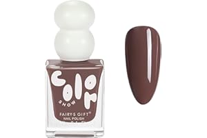 HERBINSOLS Brown Nail Polish - Dark Nude Nail Polish - Quick Dry & Long Lasting Neutral Brown Nail Varnish - High Glossy Water Based Chocolate Color Nail Varnish - No Need Cure for DIY Home Manicure