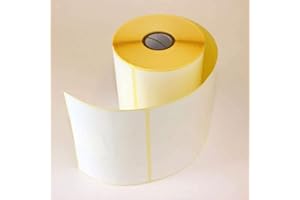 DOUBLE DRAGON Zebra białe bezpośrednie etykiety termiczne - 150 mm x 100 mm (4" x 6"), trwałe - do bezpośredniego drukarki termicznej Zebra GK420D, GX420D, GK420T LP2844, LP2824 (2000 etykiet (4 rolki))