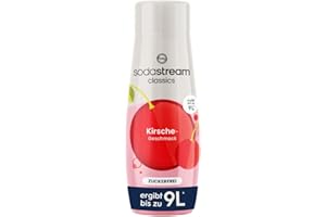 ‎SODASTREAM SodaStream Sirup Kirsche ohne Zucker, 1x Flasche ergibt 9 Liter Fertiggetränk, Sekundenschnell zubereitet und immer frisch, 440 ml