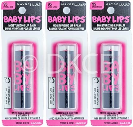 3 x Maybelline Baby Lips Electro Lip Balm - Strike a Rose