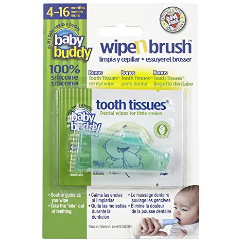 Baby Buddy Green Wipe and Brush with Tooth Tissues