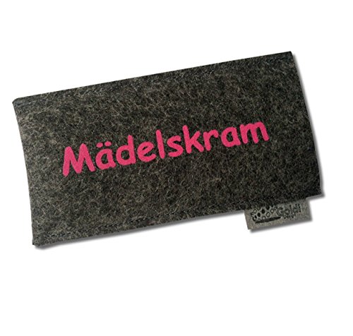 Pillenetui/Pillenhülle aus Wollfilz "Mädelskram"