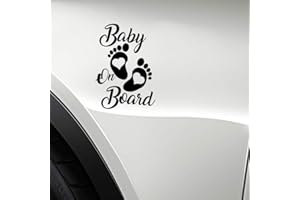HANDMADE BY STUKK Stukk Stickers Autocollant en Vinyle pour fenêtre de Voiture Motif bébé à Bord 12,7 x 17,8 cm - Noir, Unique