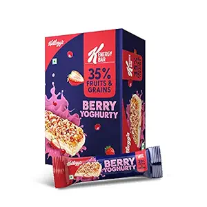 Kelloggs K-Energy Bar, Berry Yoghurty 300g (25g x 12) with 35% Fruits & Grains.