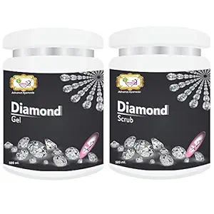 Sibley Beauty Diamond Facial Massage Gel (1 x 500 gm.) - Diamond Face Scrub (1 x 500 gm.) Pack of 2 - for bright & facial glow, soft, all skin type, men women girls boys - Salon Pack Products