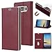 Produktbild GHC Taschen & Hüllen, für Samsung Galaxy Note 8, Luxus Slim Magnetverschluss Muster Einfarbig PU Leder Flip Folio Stand Case Cover mit Kartensteckplatz ( Color : Wine Red )
