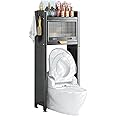 Dratal Over The Toilet Storage Over Toilet Rack for Bathroom Freestanding Above Toilet Storage Cabinet with 2-Tier Over Toilet Storage Cabinet Bathroom, Restroom, Laundry (DT-03)