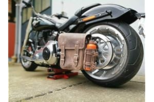 ‎ORLETANOS ORLETANOS Hulk Braun Schwingetasche kompatibel mit Harley-Davidson braun mit Flaschenhalter Softail Seitentasche Satteltasche HD Dirty Echtleder Leder